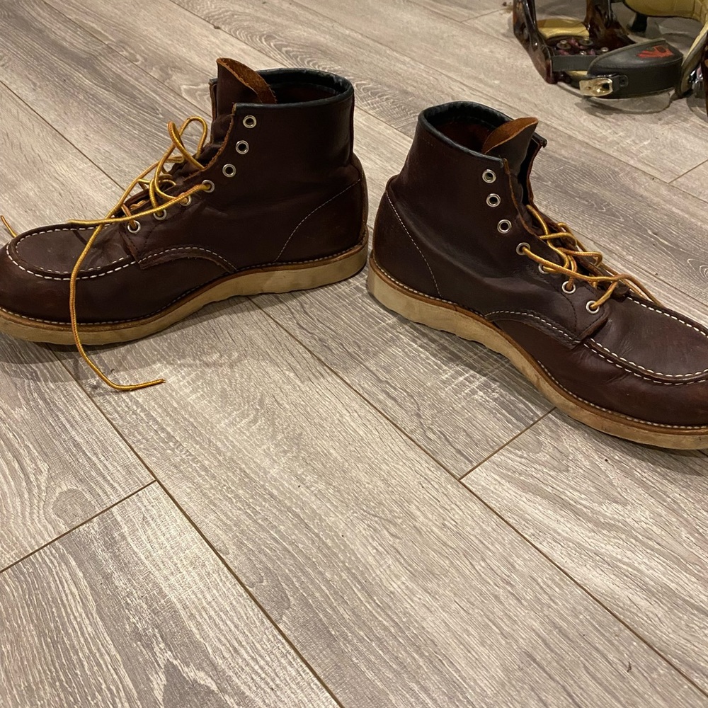 Red Wing moc toe boots—Brair Oil Slick (M-12D) - Picture 4 of 5